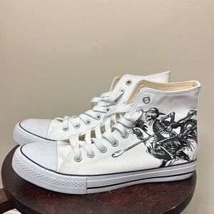 El Espolon skull riding rooster tequila high top sneakers size 9
